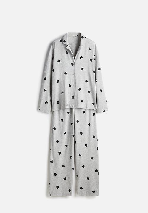H&M - Patterned jersey pyjamas - grey