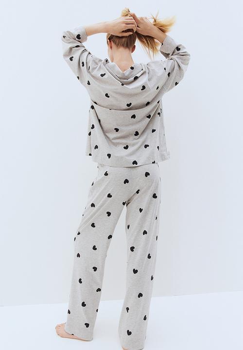 H&M - Patterned jersey pyjamas - grey