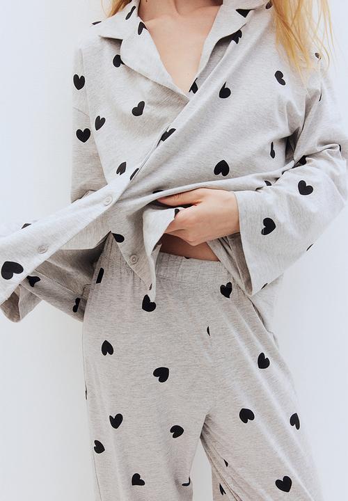 H&M - Patterned jersey pyjamas - grey