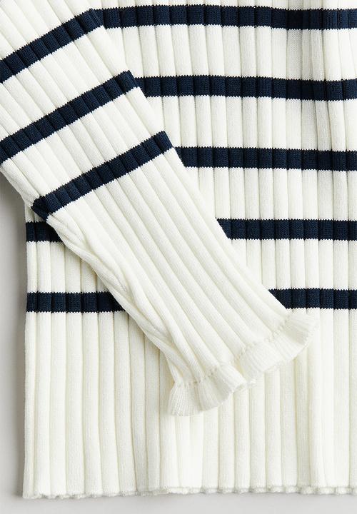 H&M - Rib-knit jumper - natural white & striped