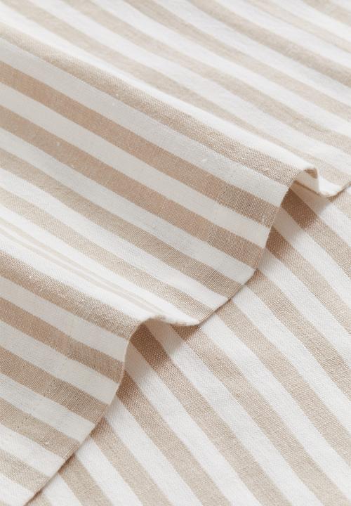 H&M - Cotton-blend tablecloth - beige striped