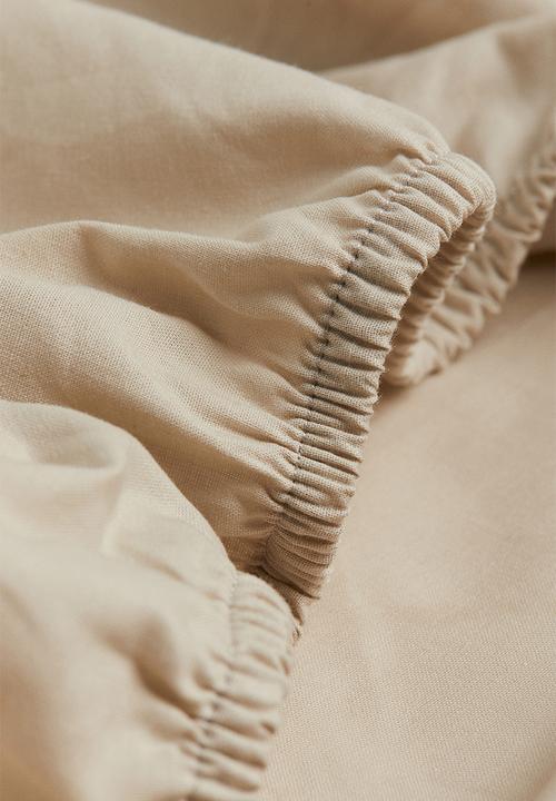H&M - Fitted cotton sheet - light beige