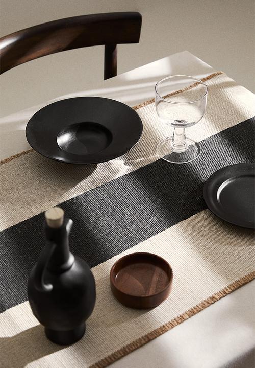 H&M - Jute-blend table runner - dark grey & beige