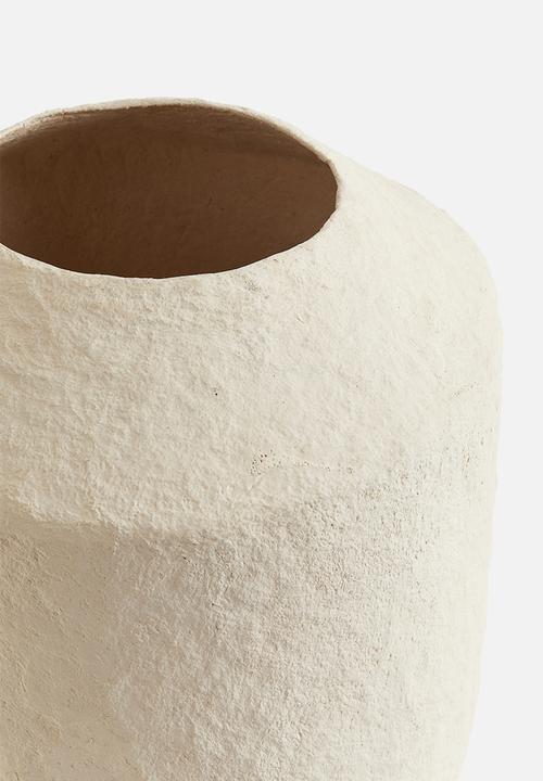 H&M - Large papier-maché vase - light beige