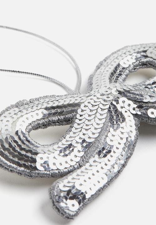 H&M - Embellished christmas tree decoration - silver-coloured/bow