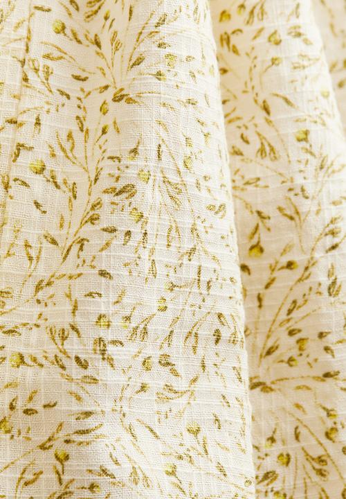 H&M - Flared-skirt dress - White Yellow floral