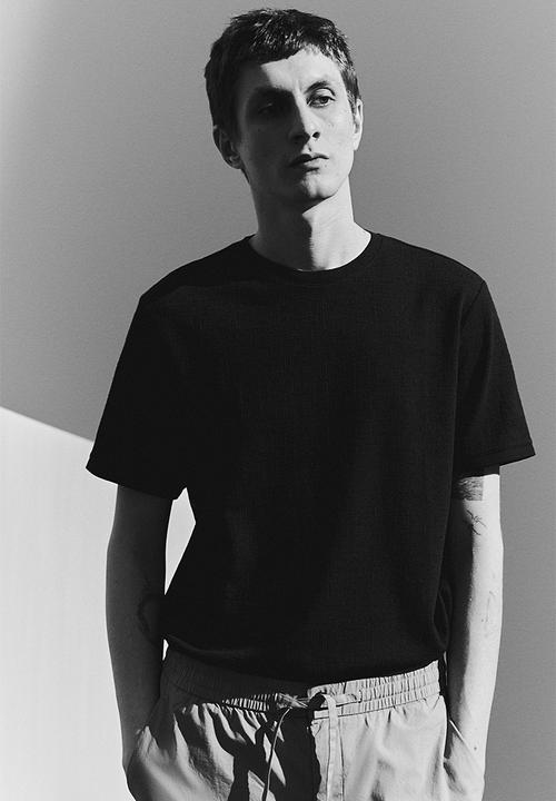 H&M - Regular fit textured T-shirt - navy