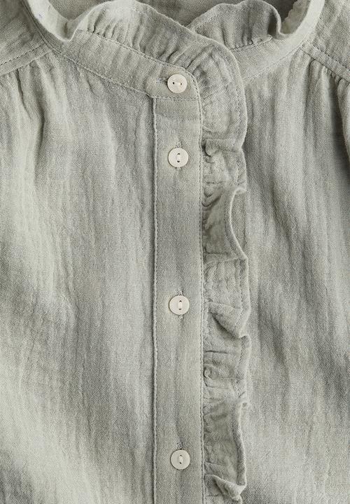 H&M - Flutter-sleeved muslin blouse - green