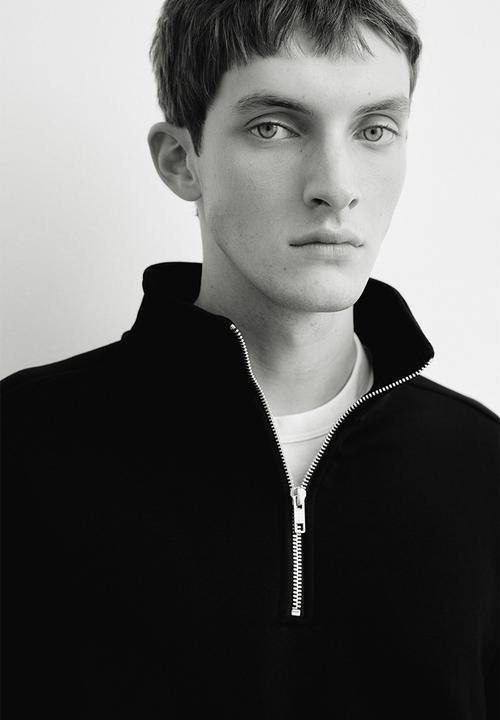H&M - Loose fit zip-top sweatshirt - black