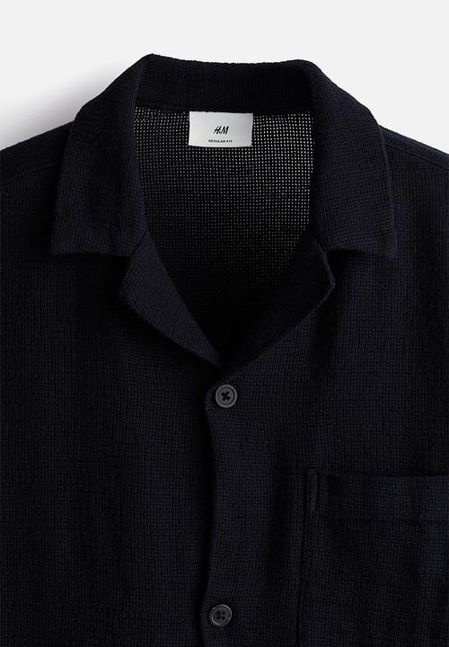 H&M - Regular fit textured resort shirt - navy