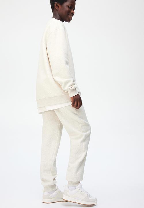 H&M - Cotton sweatshirt joggers - white