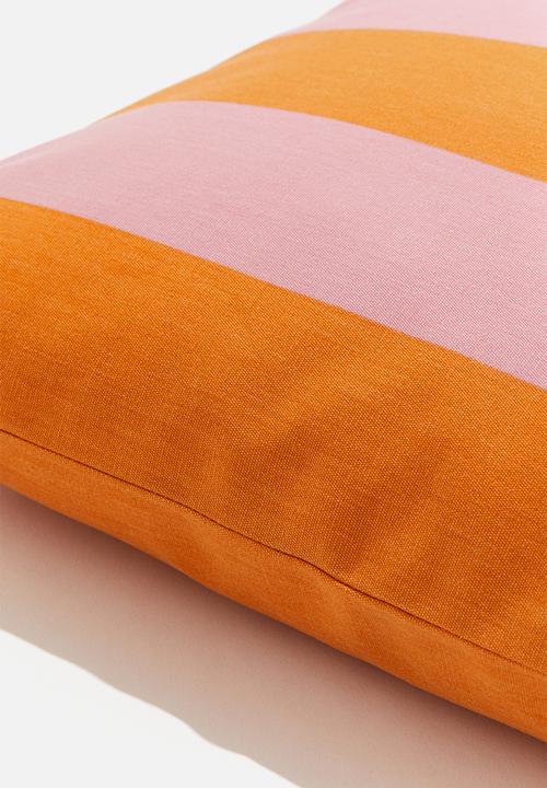 H&M - Outdoor cushion cover - light pink striped 