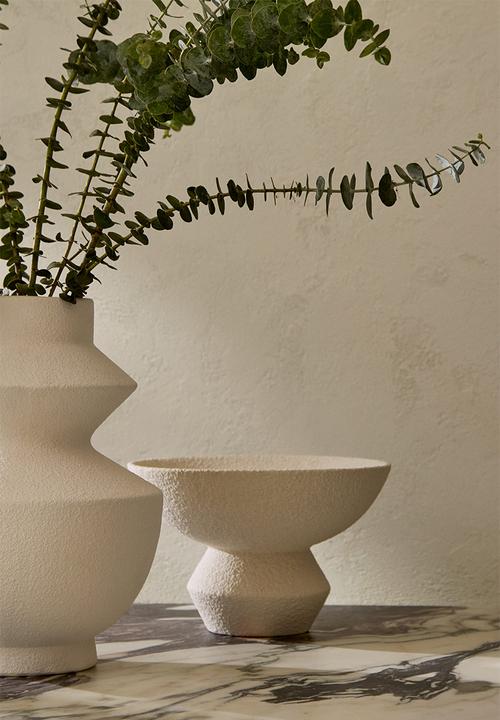 H&M - Stoneware pedestal bowl - white