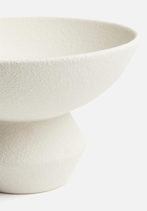 H&M - Stoneware pedestal bowl - white