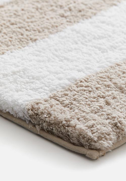 H&M - Cotton-blend bath mat - light mole striped