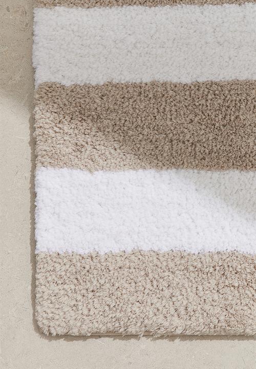 H&M - Cotton-blend bath mat - light mole striped