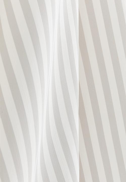 H&M - Striped shower curtain - light grey striped 