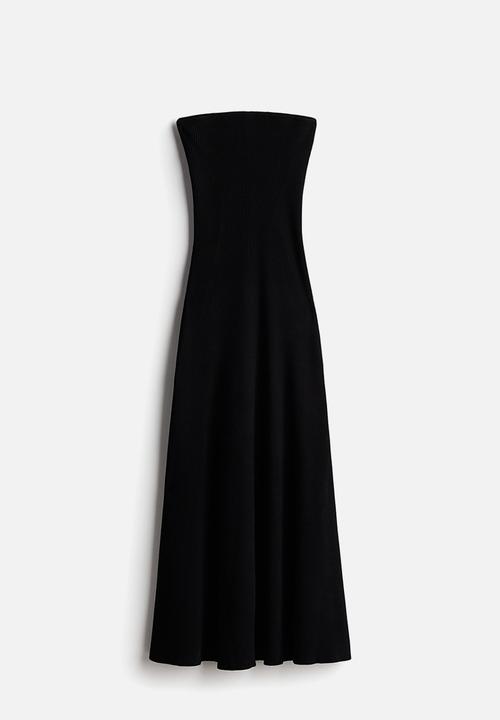 H&M - Rib-knit bandeau dress - black