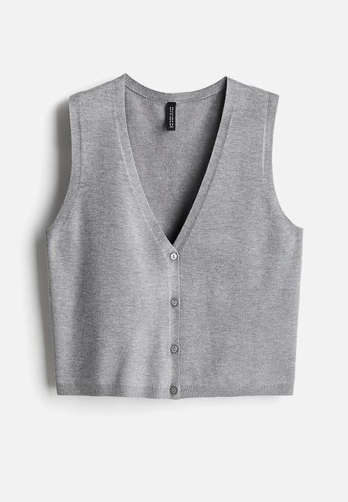 H&M - Button-front sweater vest - grey