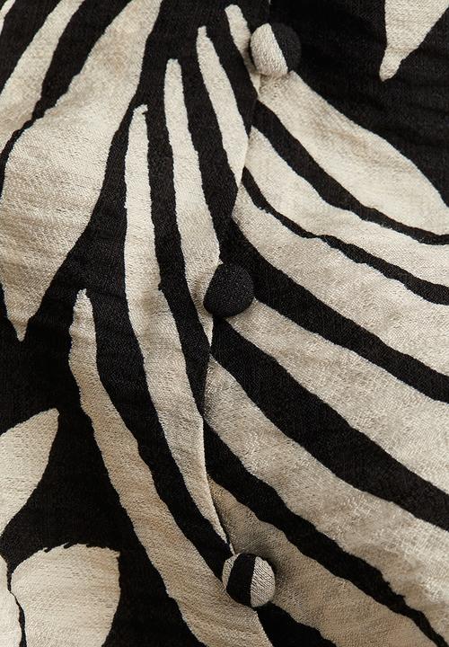 H&M - A-line strappy dress - black & white