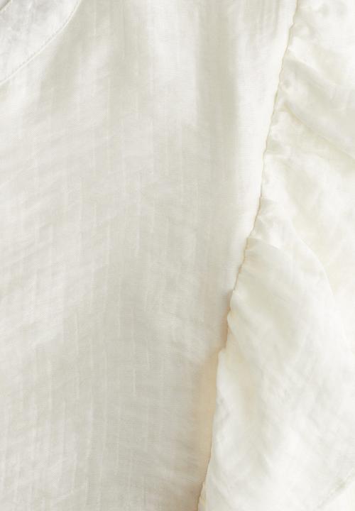 H&M - Frill-trimmed blouse - white