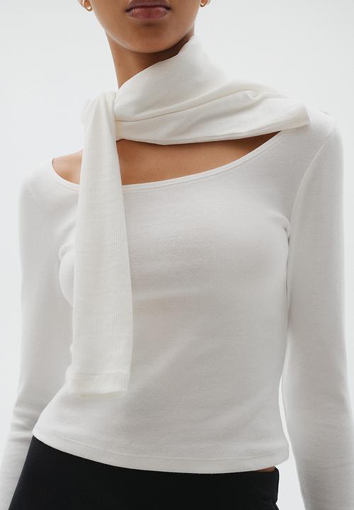 H&M - Boat-neck cotton top - white