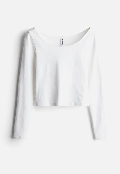 H&M - Boat-neck cotton top - white
