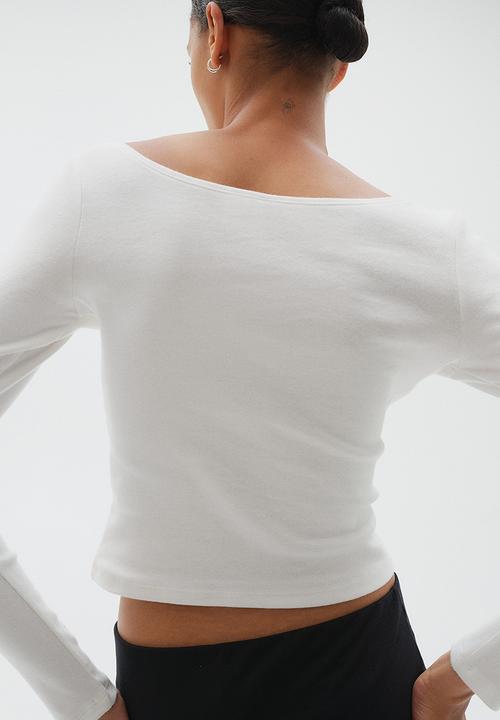 H&M - Boat-neck cotton top - white