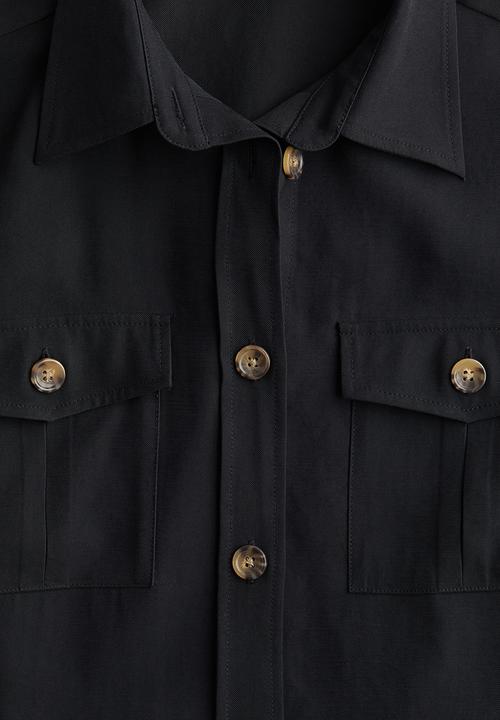 Belted cargo dress - black - 1236835004