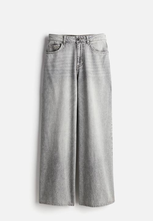 H&M - Baggy wide low jeans - grey