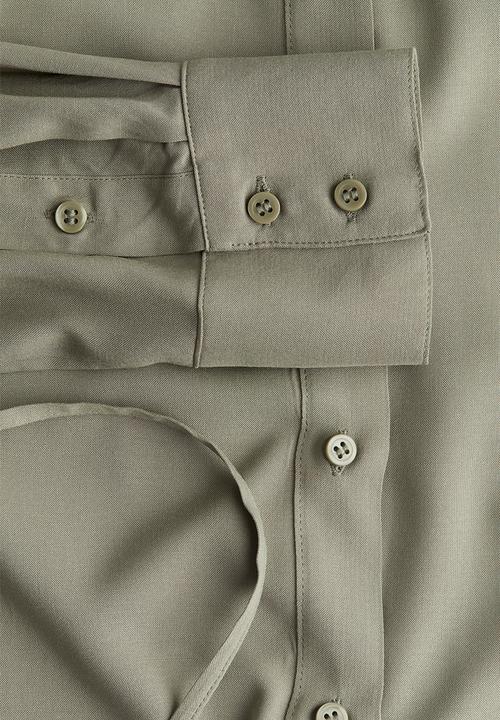 H&M - Mama tie-belt shirt - khaki green