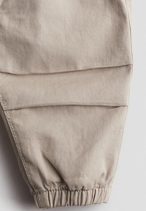 H&M - Cotton twill joggers - beige