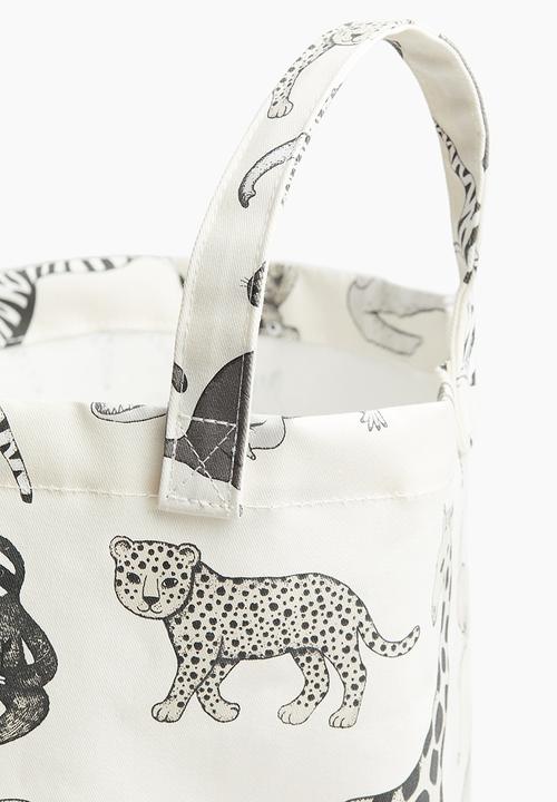 H&M - Printed storage basket - white animals