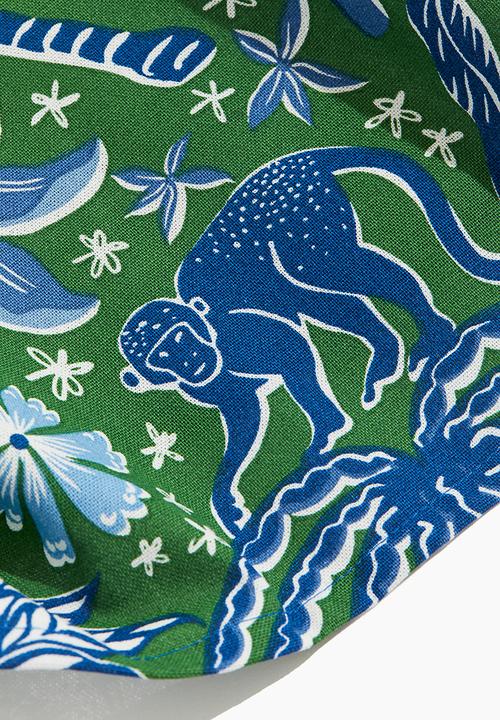 H&M - Patterned tablecloth - blue & green