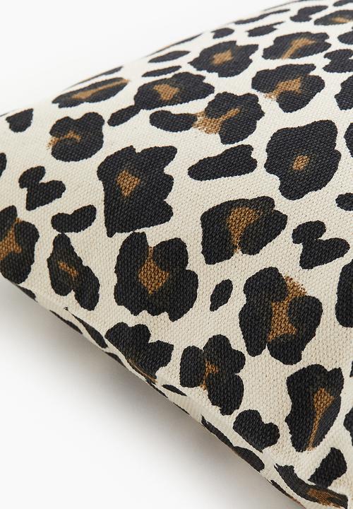H&M - Animal-print cushion cover - light beige leopard print