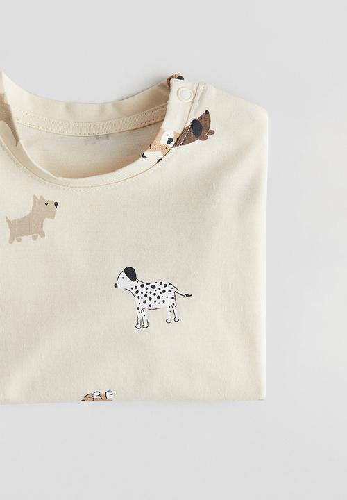 H&M - Long-sleeved t-shirt - cream & dogs 