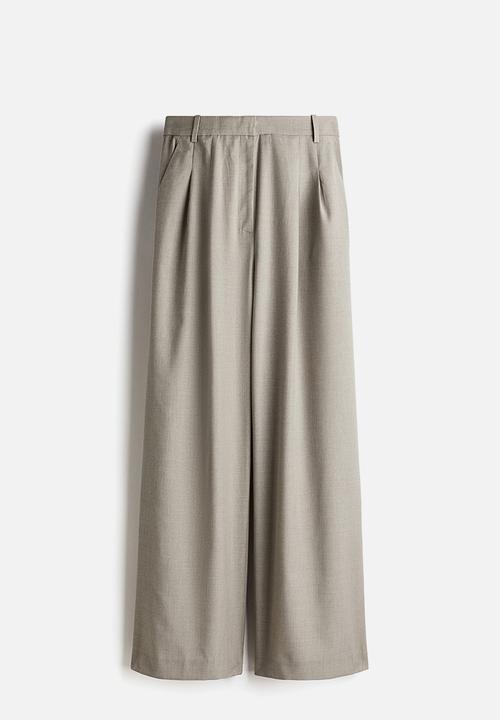 H&M - Wide trousers - beige,grey