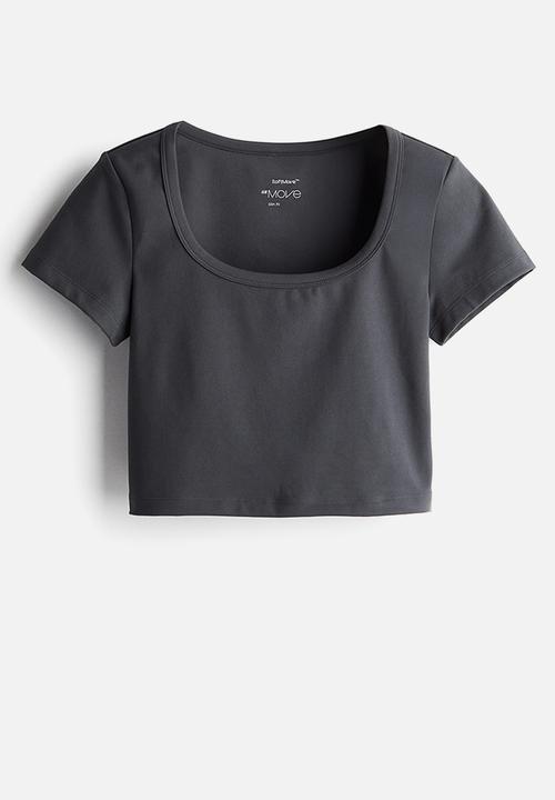 H&M - Cropped sports top in drymove™ - grey