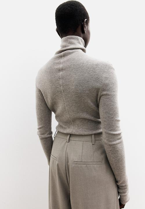 H&M - Wide trousers - beige,grey