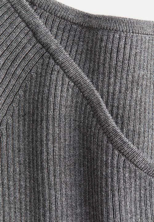 H&M - Off-the-shoulder top - dark grey