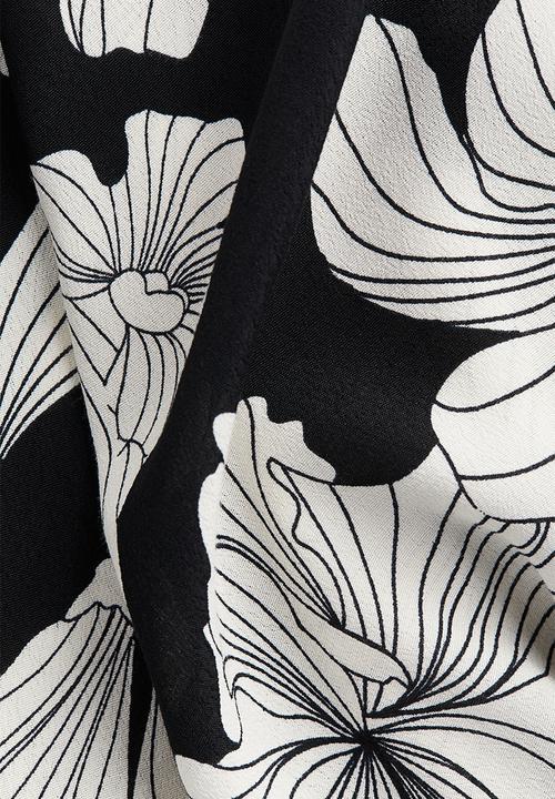 H&M - Viscose crêpe skirt - black,multi