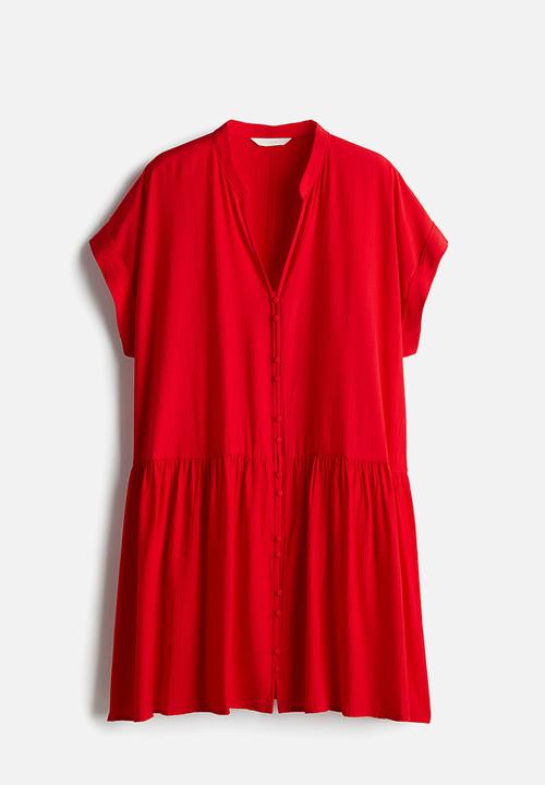 H&M - Crinkled tunic dress - red