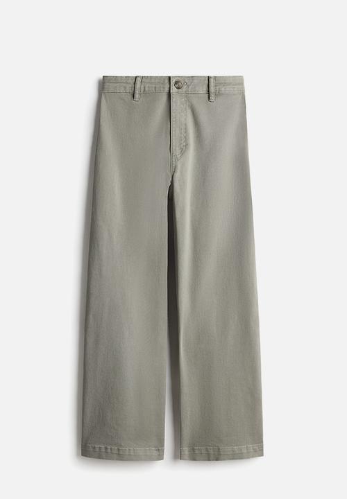 H&M - Cropped twill trousers - green
