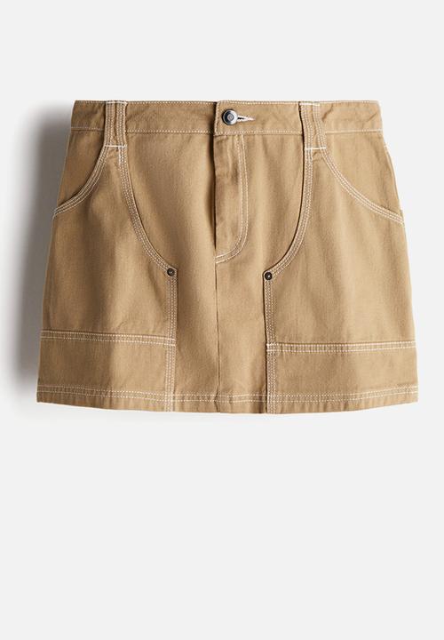 H&M - Cotton utility mini skirt - beige