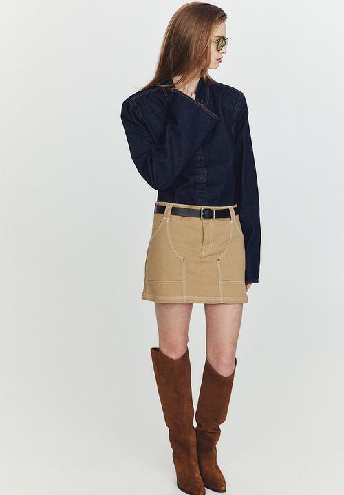 H&M - Cotton utility mini skirt - beige