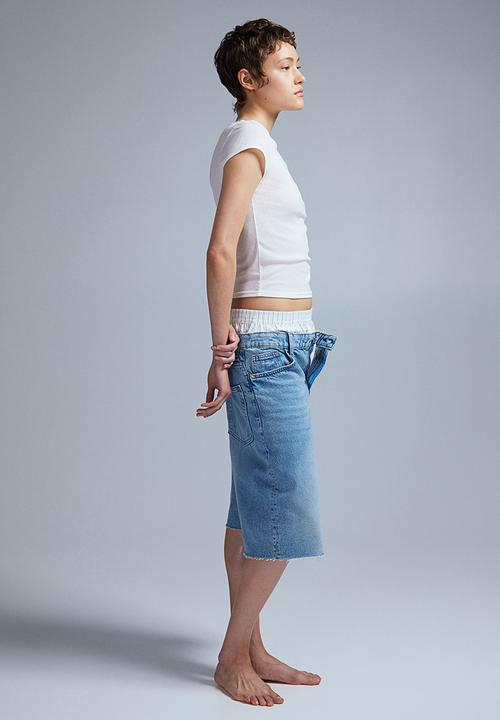 H&M - Sheer ribbed T-shirt - white