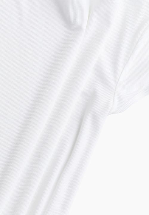 H&M - Sheer ribbed T-shirt - white