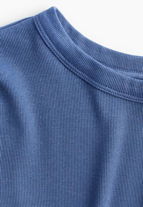 H&M - Ribbed T-shirt - blue