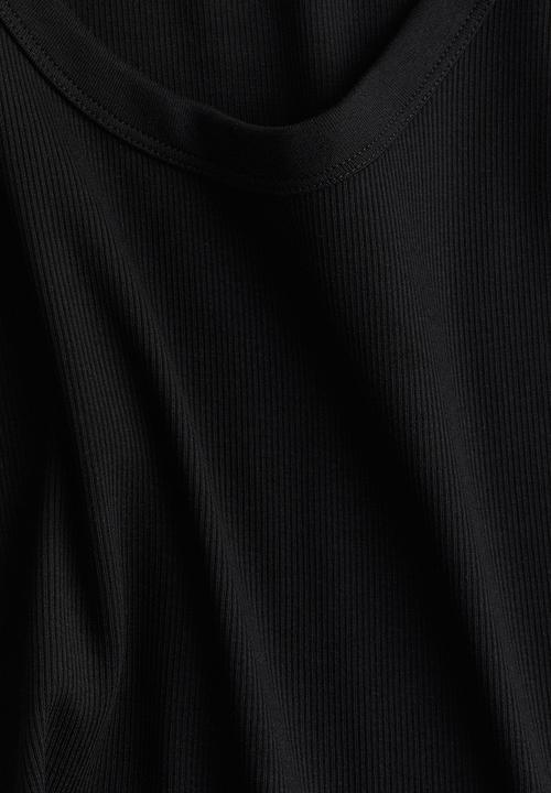 H&M - Ribbed vest top - black