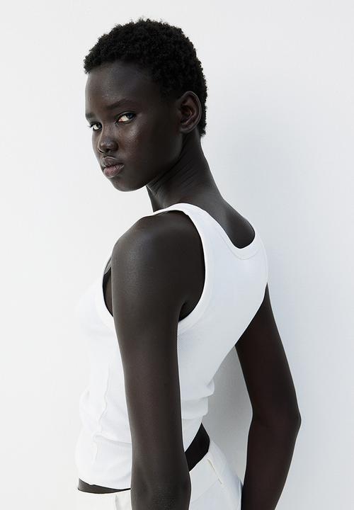H&M - Ribbed vest top - white